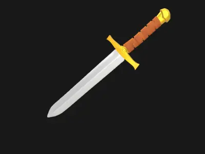 Low Poly Stylized Fantasy Sword Game Ready Low-poly 3D model