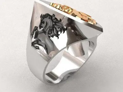 Rearing horse ring 3D print model