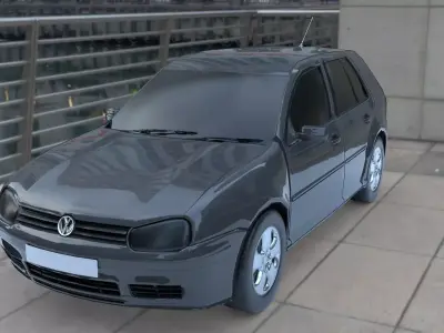 Volkswagen Golf Mk4 Low-poly 3D model