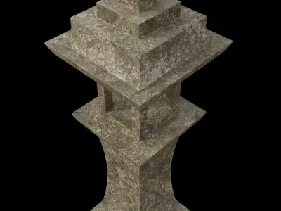 Japanese-style stone lantern 3D model