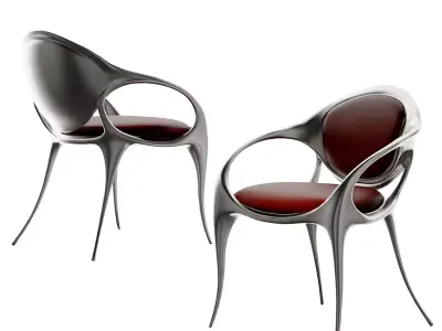 Modern light luxury dining chair side chair 3D model