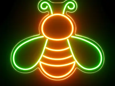 Bee Neon Sign 3D model