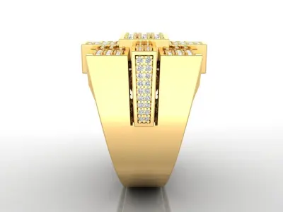 Ring M34 Mens luxury ring with gem 3D print model