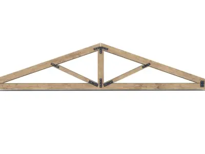 Wooden Roof Truss  02 Low-poly 3D model