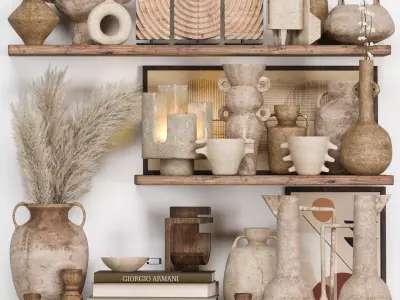 Decorative Set Rustic style 05 3D model