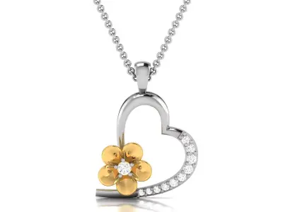 Women Heart Pendant 3dm STL OBJ FBX Render Details 3D print model