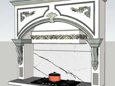 classic luxury range hood 3D model