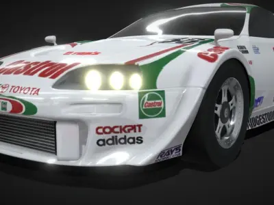 Toyota Supra Castrol JGTC 1997 Low-poly 3D model