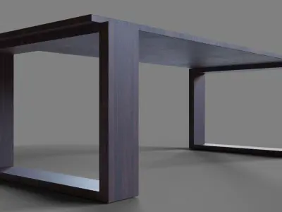 Wenge Hardwood Table Free low-poly 3D model