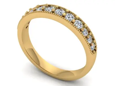  Stylish Diamond Ring ready STL model for print Free 3D print model