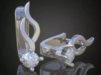 Earring 3D model 3D printable model 0149-13 3D print model