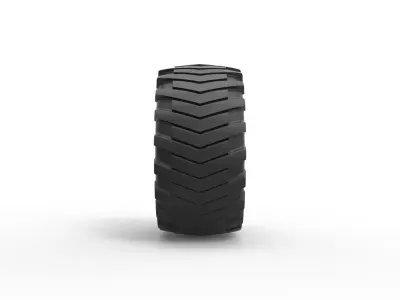 Pulling tractor rear tire 2 Scale 1 to 25 3D print model