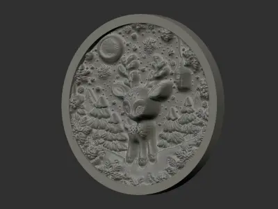 Christmas deer walldecor  3D print model