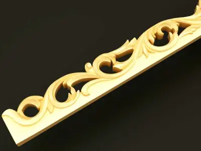 classic Baroque Rococo-style scroll carving 3D model