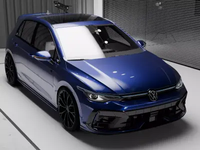 Volkswagen Golf R 2025 Low-poly 3D model