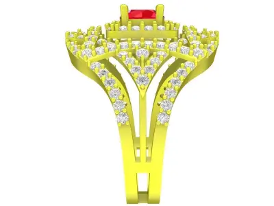 Luxury Multi Layer Halo Ring with Round Center Stone 5094 3D print model