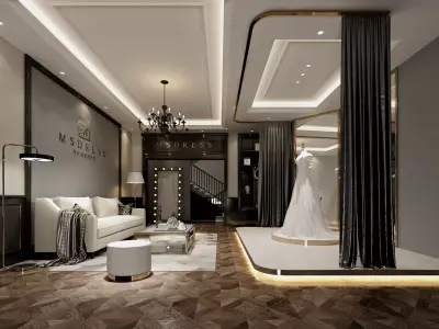 Wedding Dress Shop Low-poly 3D model
