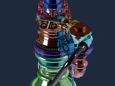 SpaceX Raptor 3 engine 3D 3D print model