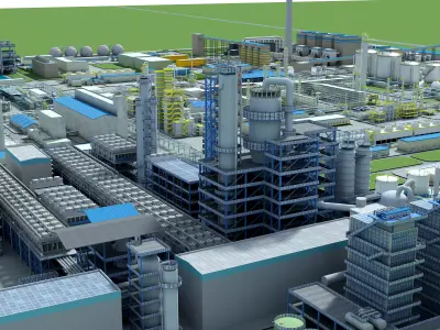 Chemical Factory Scene 3D model 3D model