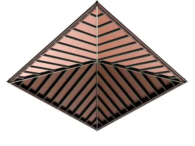 Hip roof with clay tile 2303 3D model