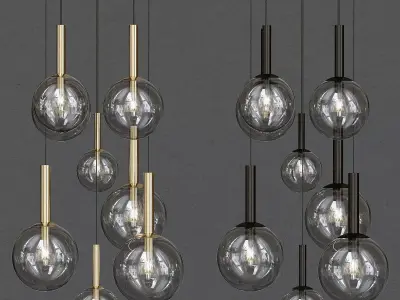 Chandelier with balls hanging from it 3D model