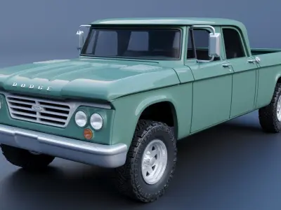 Dodge W200 Power Wagon Crew Cab 1962 3D print model