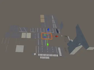 ROAD KIT FOR UNITY AND OTHER GAME ENGINE  3D model