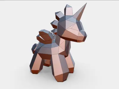 unicorn  Rainbow Horse  low polyunicorn   3Dprintingunicorn 3D model