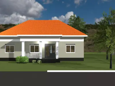 3 Bedroom house model Low-poly 3D model purchase