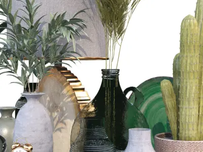 green decoration object set 219 3D model