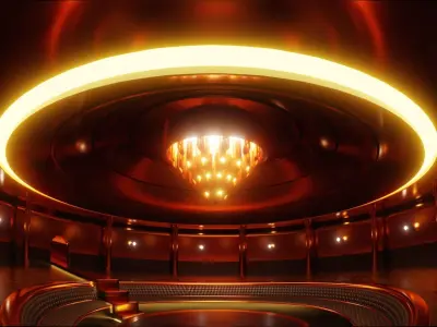 Interior of a closed club of interests 3D model