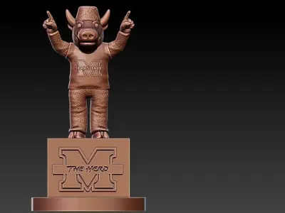 MARSHALL THUNDERING HERD FOOTBALL MASCOT STATUE  3D print model