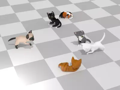 Chibi cat v2 Low-poly 3D model