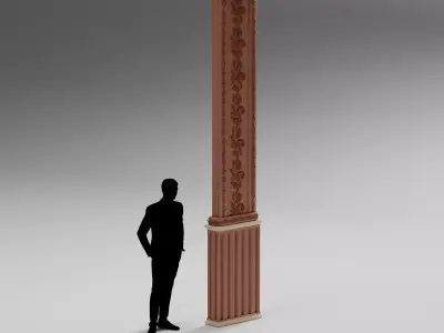 Victorian Column  Low-poly 3D model