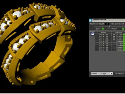 Twisted Serpent Diamond Snake Ring     Gold Designer Jewelry 3D print model