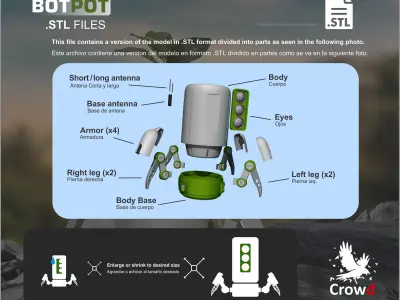 BOT POT DOUBLE IRRIGATION 3D print model
