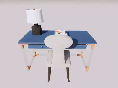 3D Model Modern Minimalist Work Desk Low-poly 3D model