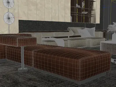 Living Room Interior Scene 5 3D model