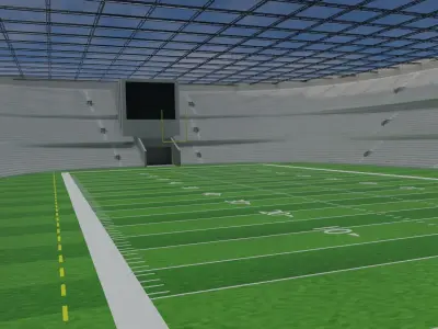 American Football Stadium - White Low-poly 3D model