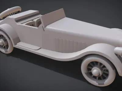 Classic Toy Roadster Low-poly 3D model