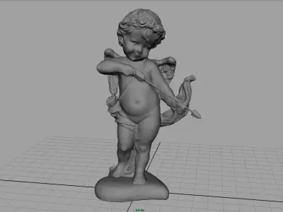Cupid Statue Low-poly 3D model