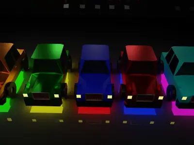 PolyCAr For game Low-poly 3D model