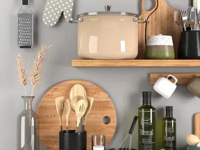 Decorative set for the kitchen01 3D model