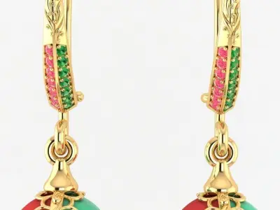 Earrings boutique Cherries 3D print model