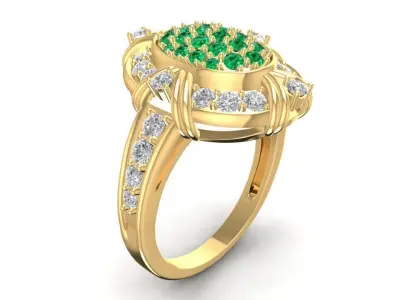 Luxury Multi-Layer Round Diamond Ring for Women 1721 3D print model