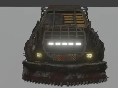 Chevrolet Camaro 1969 Post apocalypse edition Low-poly 3D model