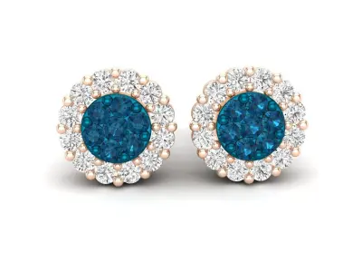 Diamond earrings for woman 3D print model