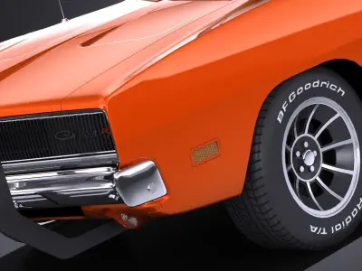 LowPoly Dodge Charger 1969 General Lee Low-poly 3D model