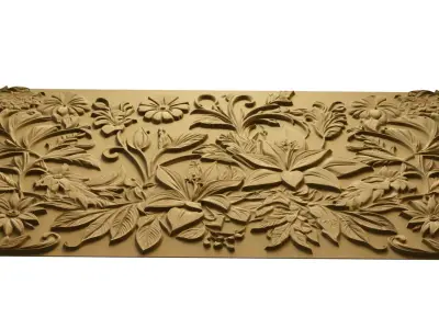 modern panel wall decor set relief stl mural CNC 274 3D model