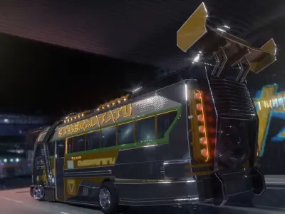 Mini Bus Low-poly 3D model